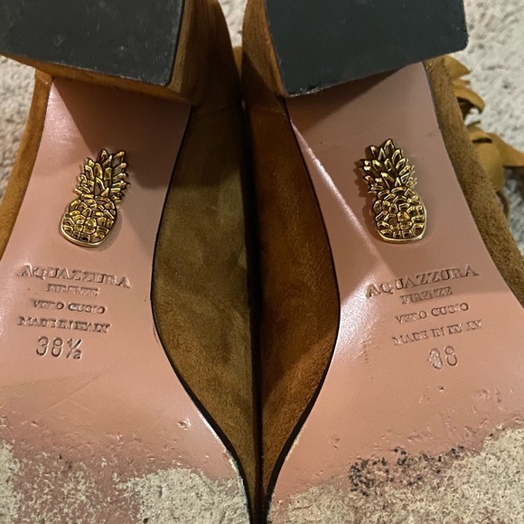 Aquazzura Suede Fringe Booties - Picture 7 of 17